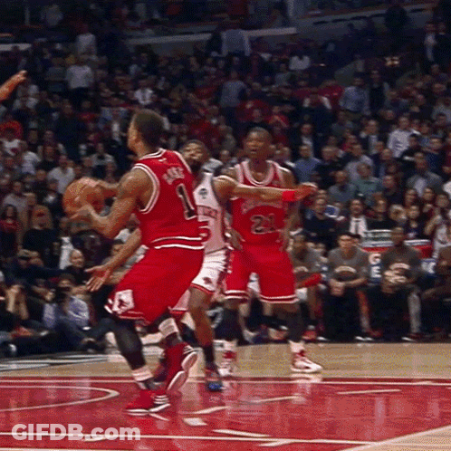 A Basketball Player In A Red Jersey With The Number 1 On The Back GIF