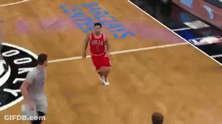 A Basketball Player In A Red Jersey With The Number 11 On It GIF