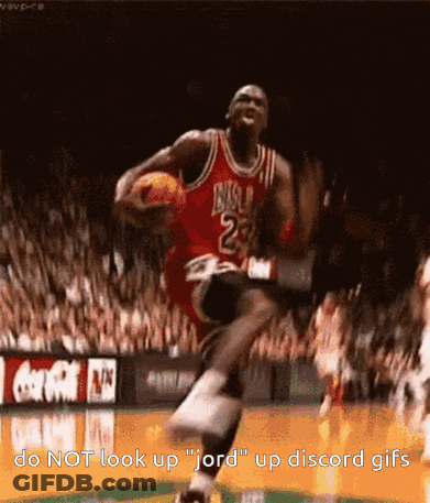 A Basketball Player In A Red Jersey With The Number 23 On It Is Jumping In The Air GIF