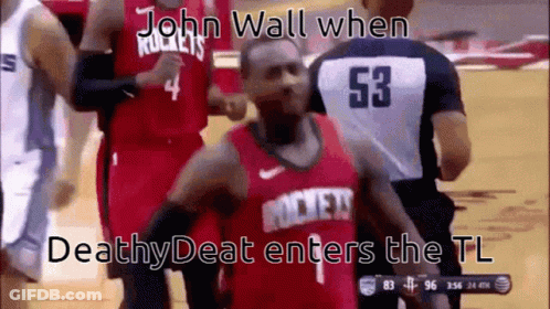 A Basketball Player In A Red Jersey With The Number 53 GIF