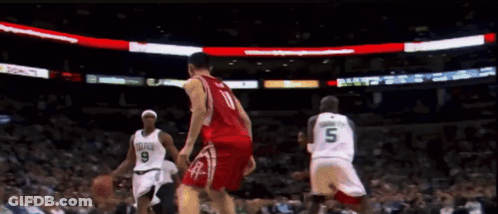 A Basketball Player In A White Jersey With The Number 5 On The Back GIF