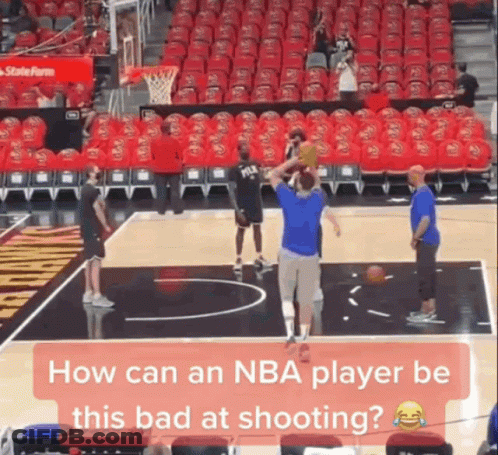 A Basketball Player Is Getting Ready To Shoot A Ball On A Court GIF