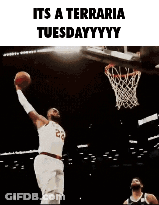 A Basketball Player Is Jumping In The Air With A Basketball In His Hand . GIF