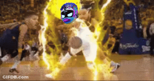 A Basketball Player Is Surrounded By A Bunch Of Glowing Lights GIF