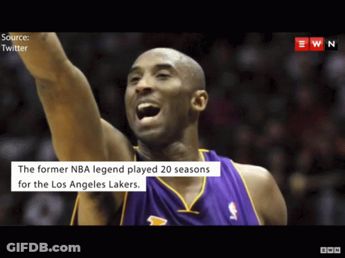 A Basketball Player Named Kobe Bryant Is Celebrating With His Arms In The Air GIF