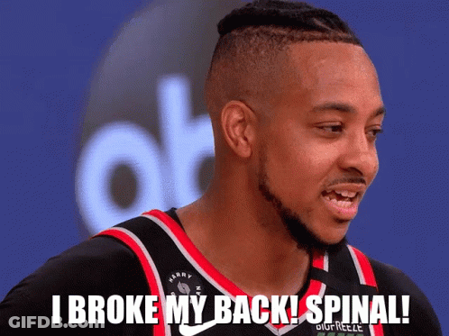 A Basketball Player Says " I Broke My Back " GIF