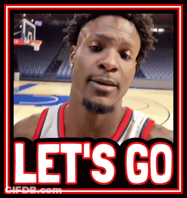 A Basketball Player Says Let 'S Go In Front Of A Basketball Hoop GIF