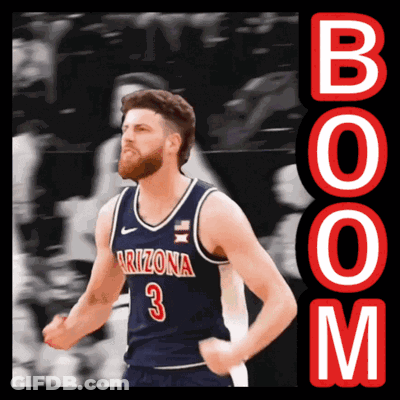 A Basketball Player Wearing A Arizona Jersey With The Number 3 On It GIF