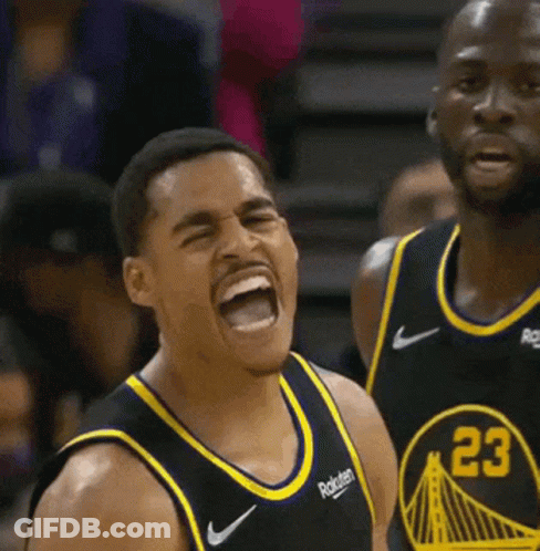 A Basketball Player Wearing A Black And Yellow Jersey With The Number 23 On It . GIF