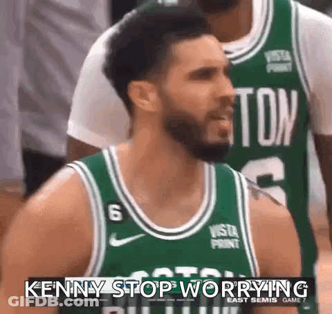 A Basketball Player Wearing A Green Jersey With The Number 6 On It Is Standing On A Court . GIF