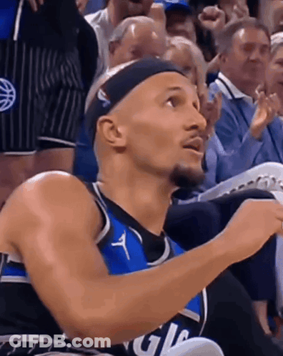 A Basketball Player Wearing A Headband And A Jersey That Says G On It GIF