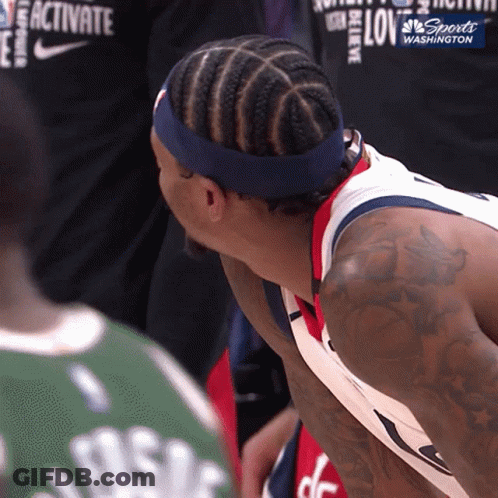 A Basketball Player Wearing A Headband With The Words Activate On It GIF