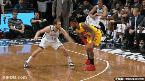 A Basketball Player Wearing A Jersey That Says ' 53 ' On It GIF