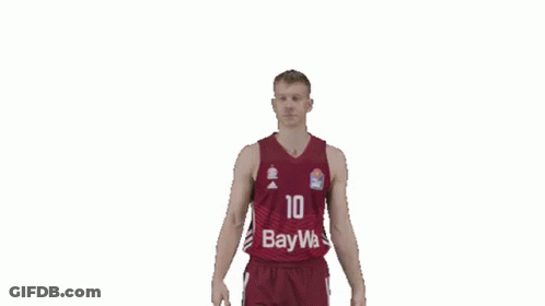 A Basketball Player Wearing A Jersey That Says Baywa On It GIF