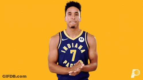 A Basketball Player Wearing A Jersey That Says Indiana 7 GIF