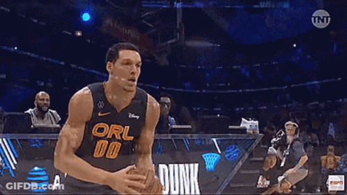 A Basketball Player Wearing A Jersey That Says Orl On It GIF