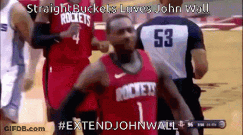 A Basketball Player Wearing A Jersey That Says Rockets On It GIF