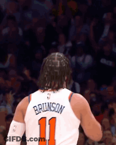 A Basketball Player Wearing A Jersey With The Number 11 On It GIF