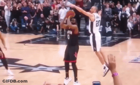 A Basketball Player Wearing A Jersey With The Number 13 On It GIF