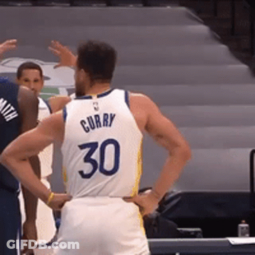 A Basketball Player Wearing A Jersey With The Number 30 GIF