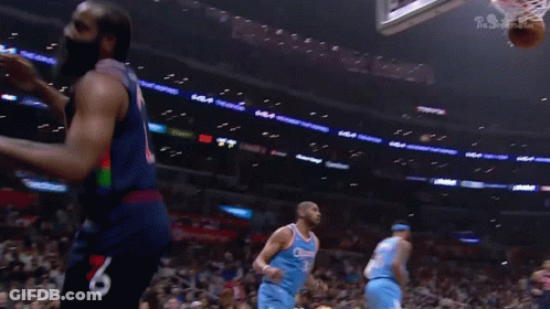 A Basketball Player Wearing A Jersey With The Number 6 On The Back GIF