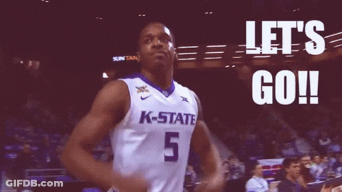 A Basketball Player Wearing A K-State Jersey With The Number 5 GIF