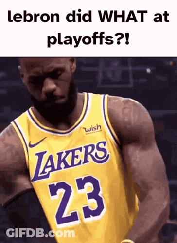 A Basketball Player Wearing A Lakers Jersey With The Number 23 GIF