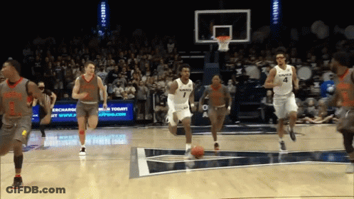 A Basketball Player Wearing A Number 1 Jersey GIF
