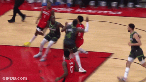 A Basketball Player Wearing A Number 17 Jersey GIF