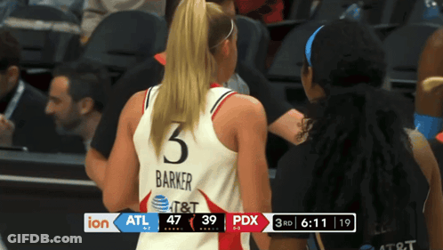 A Basketball Player Wearing A Number 3 Jersey GIF