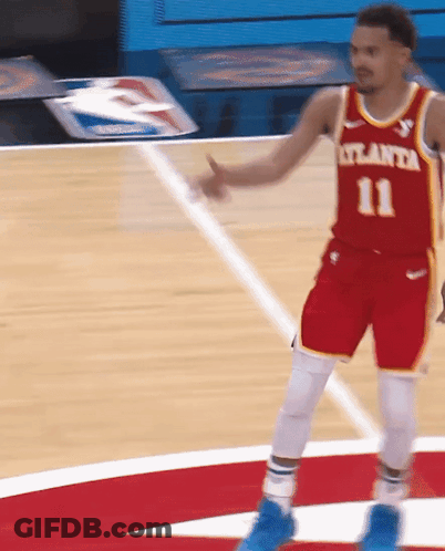 A Basketball Player Wearing A Red Jersey With The Number 11 GIF