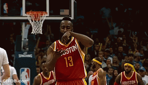 A Basketball Player Wearing A Red Jersey With The Number 13 GIF