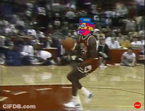 A Basketball Player Wearing A Red Jersey With The Number 8 On It GIF