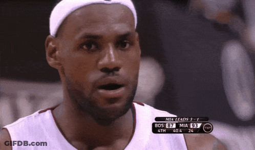 A Basketball Player Wearing A White Headband And A White Jersey With Mia Leads 0-1 On The Screen GIF