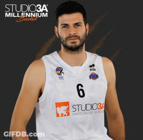 A Basketball Player Wearing A White Jersey With The Number 6 On It GIF