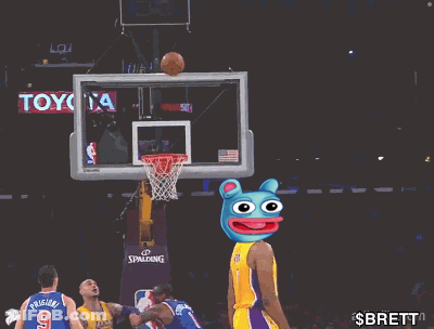 A Basketball Player Wearing A Yellow Lakers Jersey GIF