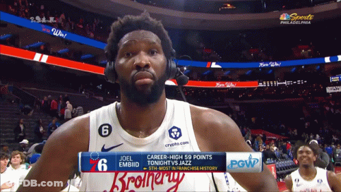 A Basketball Player Wearing Headphones And A Jersey That Says Broilery On It GIF