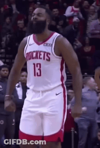 A Basketball Player With A Beard Is Wearing A Jersey With The Number 13 On It GIF