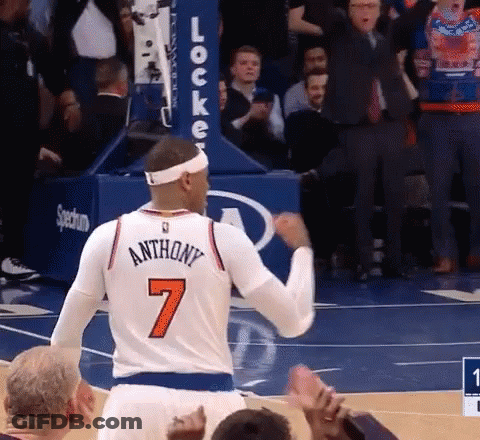 A Basketball Player With Anthony 7 On His Jersey GIF