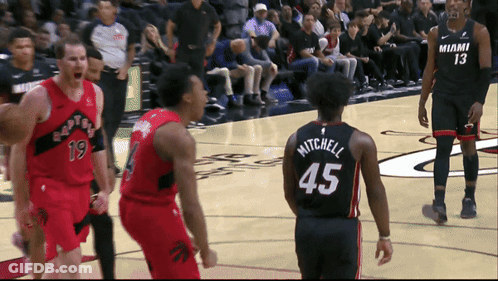 A Basketball Player With Mitchell 45 On His Back GIF