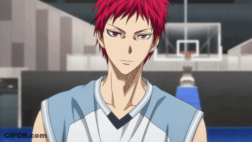 A Basketball Player With Red Hair Is Standing In Front Of A Basketball Net GIF