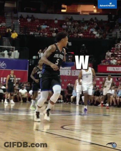 A Basketball Player With The Letter W Written On His Jersey GIF