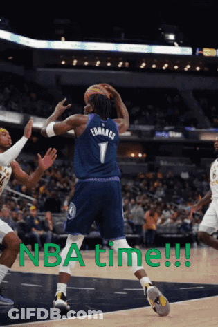 A Basketball Player With The Name Edwards On His Back GIF