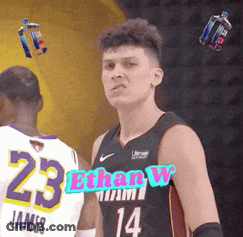 A Basketball Player With The Name Ethan W On His Shirt GIF