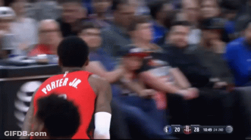 A Basketball Player With The Name Porter Jr On His Jersey GIF