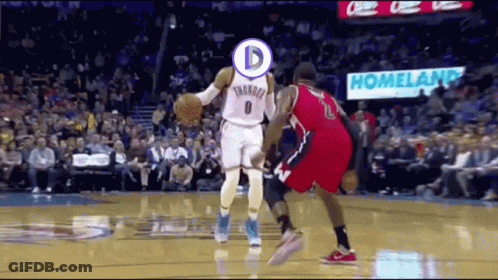 A Basketball Player With The Number 0 On His Jersey GIF