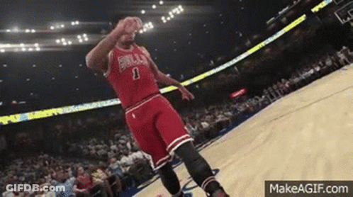 A Basketball Player With The Number 1 On His Jersey Is Dancing On The Court GIF