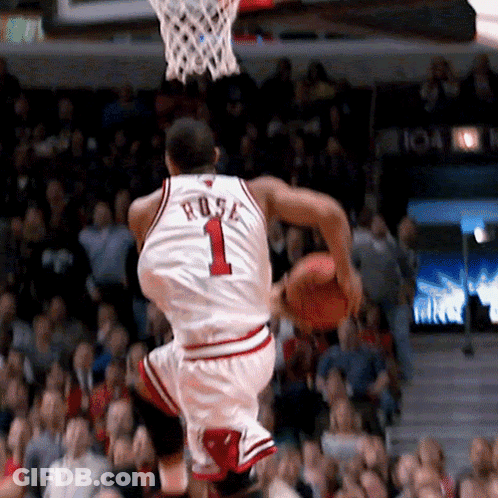A Basketball Player With The Number 1 On His Jersey Is Jumping In The Air GIF