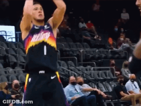 A Basketball Player With The Number 1 On His Jersey Is Shooting A Basketball GIF
