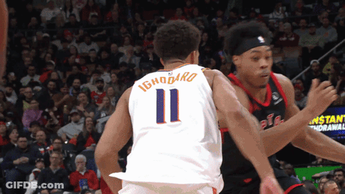 A Basketball Player With The Number 11 On The Back Of His Shirt GIF